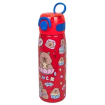 Garrafa Térmica com Bico e Design de Capivara 350ML - Vermelho