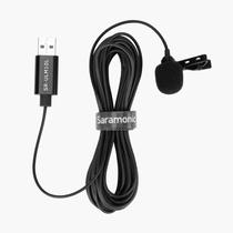 Microfone de Lapela Saramonic USB-A SR-ULM10L para Windows e Mac 6 Metros - Preto