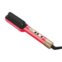 Escova Alisadora Buarn BU-302 / 5 Temperaturas / 45W / 950ºF / 110-240V ~ 50/ 60HZ - Vermelho