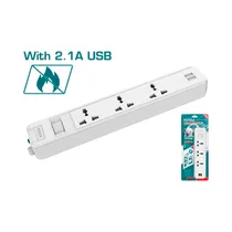 Zapatilla Eléctrica Con Extensión Total THES13041VSB 13A 220V 3M