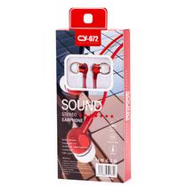 Fone de Ouvido com Fio CY-072 Sound Stereo Earphones Aux 3.5MM - Vermelho