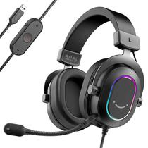 Fone de Ouvido Gamer Fifine Ampligame H6 7.1 RGB - Preto