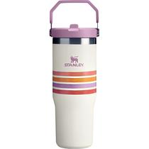 Garrafa Termica Stanley Tumbler Flip com Bico e Alca - Cream Lilac Stripe 887ML