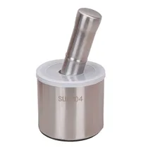 Almofariz Cilíndrico com Tampa 10CM - Aço Inoxidável