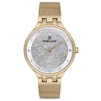 Relogio Analogico Feminino Daniel Klein DK.1.12683-7 Premium Ladies / Pulseira de Aco Inoxidavel - Dourado/Prata Glitter