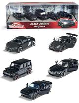 Majorette Vehiculos Set de Regalo Black Edition de 5 Piezas Plastico/Metal 3 Anos+ Negro