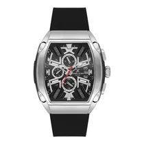 Relogio Analógico Masculino Daniel Klein DK.1.14028-1 Exclusive Gent / Pulseira de Silicone - Preto/Prata