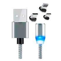 Cabo Magnetico Smartzla USB 2.0 A Lightning Type-C Micro USB SAT-C005 1M - Prata