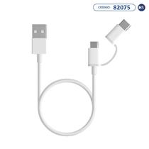 Cabo Xiaomi Micro-USB + USB-C SJX01ZM 30CM - 2 Em 1 - Branco