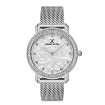 Relógio Analógico Feminino Daniel Klein DK.1.12730-1 Premium Ladies / Pulseira de Malha - Prata
