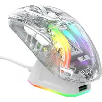 Mouse Gamer Attack Shark X2PRO 3D RGB Sem Fio - Branco