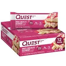 Quest Protein Protein Bar White Choco Raspberry Plastico Rosado