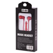 Fone de Ouvido com Fio CY-054 Music Headset Aux 3.5MM - Vermelho