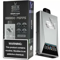 Vaper Descartável Sex Addict BY Dan Bilzerian S280 Silver 5% Nicotina 28000 Puffs - Grape Açaí