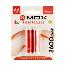 Pilha Mox MOB2AA26 - AA - 2600MAH - 2 Unidades - Recarregável