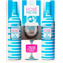 Vinho Kit 2 Rose Piscine + Copa Rose Piscine