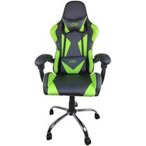 Empoli Sillon Gamer Loki EM-GC01VERDE Plastico/Tela Verde/Negro