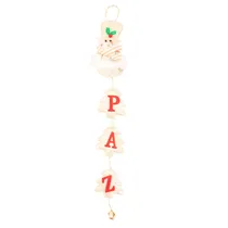 Enfeite Pendente Natal Paz 11X58CM - Branco