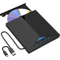 Leitor/Gravador Externo Genérico CD/DVD XD013 Hub 7-EM-1