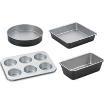 Kit de Assadeiras Cuisinart AMB-4 Antiaderentes Chef's Classic Prata/Preto - 4 Pecas