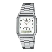 Relogio Unissex Combinado Casio AQ-230A-7D Prateado