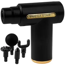 Massageador Muscular Megastar FMA9 com 4 Cabeças Recarregável - Preto/Dourado