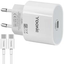 Carregador Yookie KI60 USB-C de 20 Watts 220V ~ 50/60 HZ + Cabo USB-C