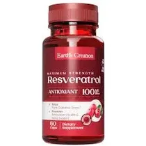 Earths Creation Vitamin Resveratrol 100MG 60 Caps Plastico Rojo