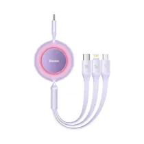 Cable Baseus CAMJ010205 USB-C A Lightning + Micro + USB-C 1.1M Morado