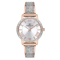 Relógio Analógico Feminino Daniel Klein DK.1.12726-1 Premium Ladies / Pulseira de Aço Inoxidável - Prata/Rose Gold
