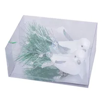Pássaros Decorativos de Nata com 2 PCS 12CM Brancos