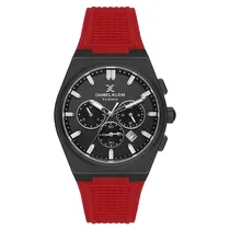Relogio Analógico Masculino Daniel Klein DK.1.13886-6 Exclusive Gents / Pulseira de Silicone - Vermelho/Preto
