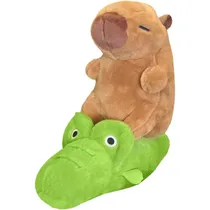 Pelúcia Capivara com Crocodilo K59752 23CM - Marrom