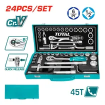 Kit de Chaves de Tubo de Impacto Total THT141253 1-2" 24Pçs