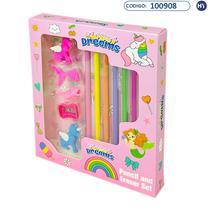 Kit Escolar Infantil Desenho de Unicornio - F0346