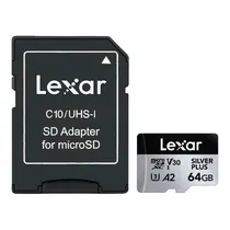 Cartao Microsd 64GB Lexar Profesional Silver Plus LMSSIPL064G-Bna NG