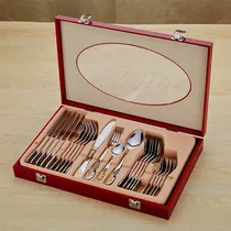 Kit Talheres 24-PCS Maleta Madeira