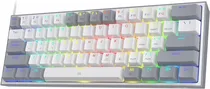 Teclado Redragon K617-R Fizz Usa White/Grey Rainbo