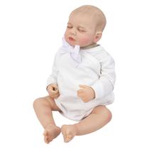 Boneca Baby Reborn V-022 - 48CM - Silicone - Roupa Branco