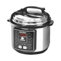 Olla A Presión Eléctrica Interbras P10BR 1000W 6L 110V Plata - Negro