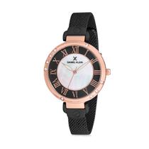 Relogio Analogico Feminino Daniel Klein Premium DK12073-5 - Preto e Rosa Ouro