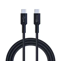 Cabo de Nylon 4LIFE USB Tipo C 1 Metro 60W (FL-CCN601) - Preto