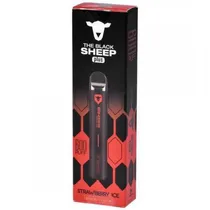 Vape Descartável The Black Sheep Plus Strawberry Ice 2.4 ML Ate 600 Puffs - Preto/Vermelho