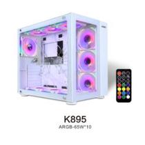 Gabinete Sate K895 Gamer 10FAN Argb c/Con.Eatx WHT