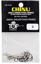 Anzol Top Fishing Chinu Encastoado Rigido 03 com 10 PCS