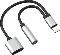 Adaptador Lightning para Audio 3,5MM e Carregamento - Preto/Prata