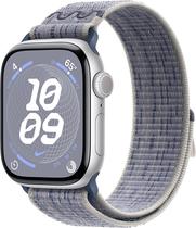 Apple Watch S10 (GPS) Caixa Aluminio Silver 42MM Pulseira s/M Nike Loop Grey/Blue MWWW3LW