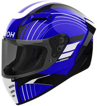 Capacete para Moto Airoh Connor Achieve Blue Gloss - Tamanho M (57-58) - Azul/Branco