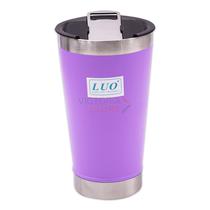 Copo Termico Luo LU-4720 com Tampa e com Abridor 600ML / Aco Inox - Roxo Claro