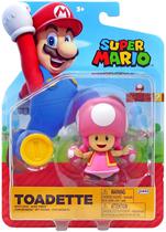 Jakks Pacific Figura Nintendo Super Mario Fig 4" Toadette c/ Moneda Plastico 3 Anos + Multicolor